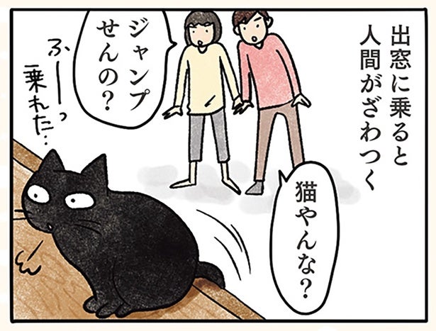 腕は丈夫？ 出窓に乗っかろうとする猫が、見ている周りをざわつかせる理由