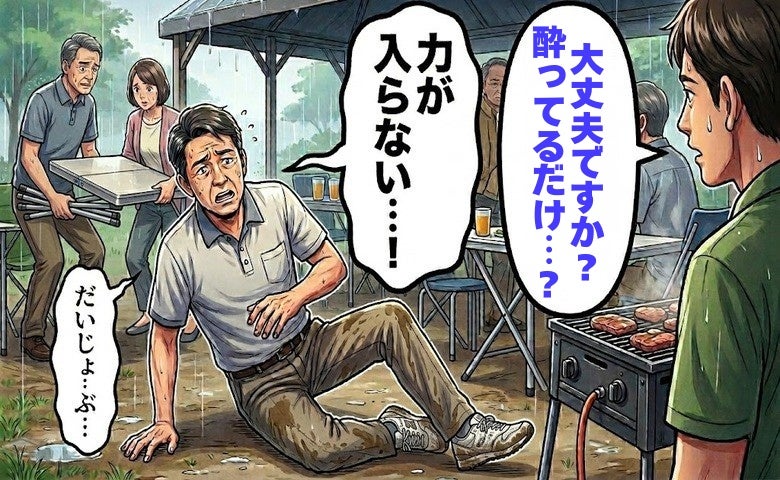 「力が入らない…」BBQ中に突如襲った異変。酔いと誤解された症状の裏に隠れた病の正体【体験談】