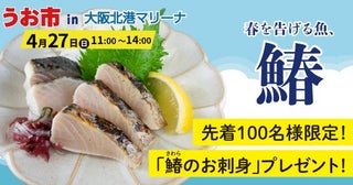 「うお市」へ出かけて、春を告げる魚「鰆」を食べよう大阪北港マリーナで4月27日に開催