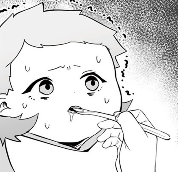 【漫画】初めての離乳食に挑戦！恐る恐る食べたお粥の味は…？／赤ちゃんに転生した話＋(30)