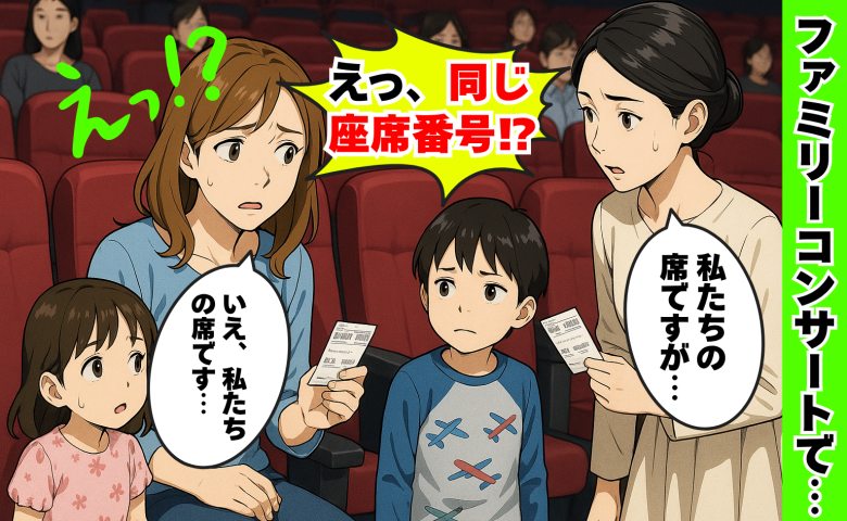 女性「私たちの席ですが…」私「いえ、私たちの席です…」チケットを確認⇒え、全く一緒！？悩んだ結果
