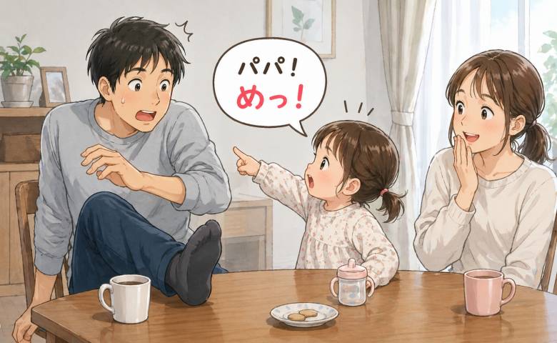 「パパ！めっ！」何げない夫の行動に2歳の娘が放ったひと言。私がはっとしたワケ