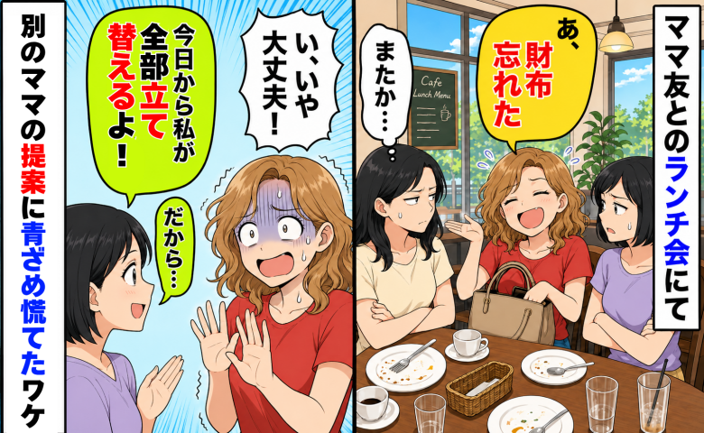 「あ、財布忘れた」いつもランチ代を払わないママ「今日から私が全部立て替える！」提案に青ざめたワケ