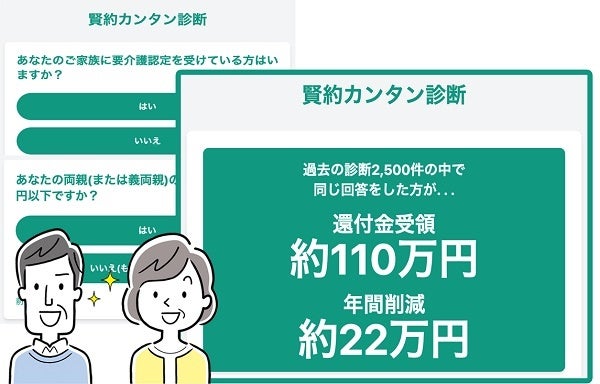 公的支出の無駄や還付金額を30秒で予測する無料サービス「賢約カンタン診断」開始