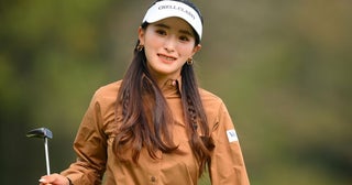 臼井麗香の秋色ロングシャツコーデ樋口久子 三菱電機レディスで見た女子プロウェア【編集部ファッションチェック】