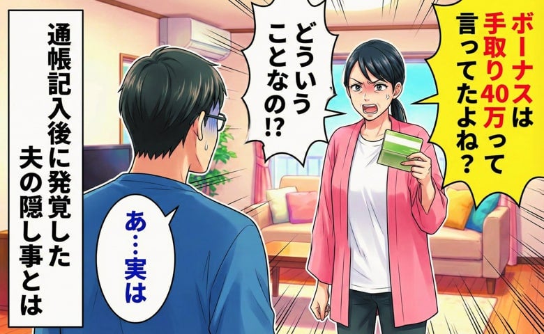 「どういうことなの！？」手取り40万と言っていたボーナス…→通帳で発覚した夫のまさかの隠し事