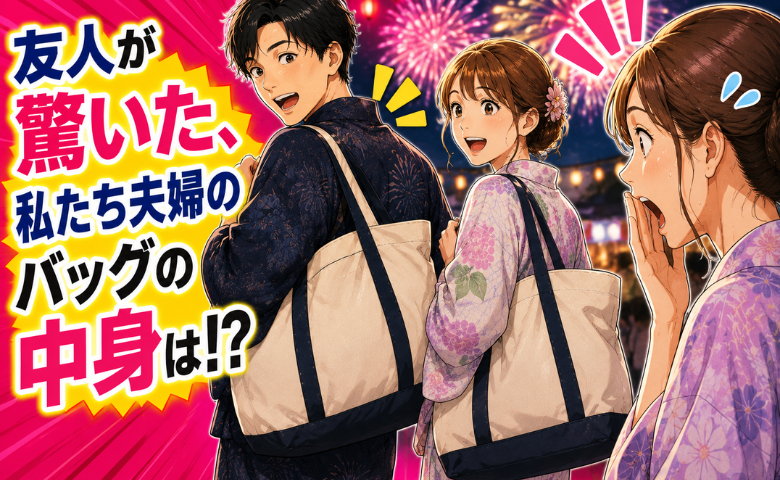 浴衣姿なのにバッグはパンパン。友人「旅行…じゃないよね？」バッグの中身を見た友人の反応は