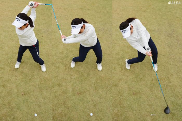 飛ばない人の共通点はアーリーリリース！ 342yドラコン女子は斜めに体重移動してシャフトを強烈に逆しなり