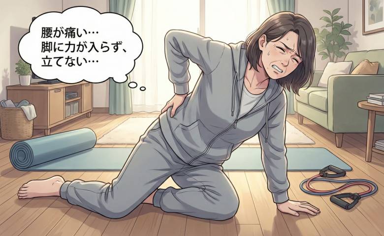 「立てない！何が起きたの？」毎日ジムに通い続けた結果、帰宅後のリビングで私の腰を襲った激痛