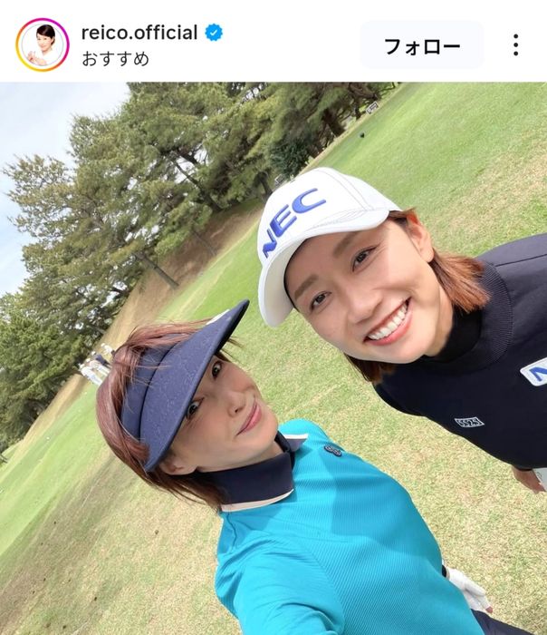 女優・高島礼子が舞台を前に「〆のゴルフ」 ツアー2勝の原江里菜と笑顔でラウンド