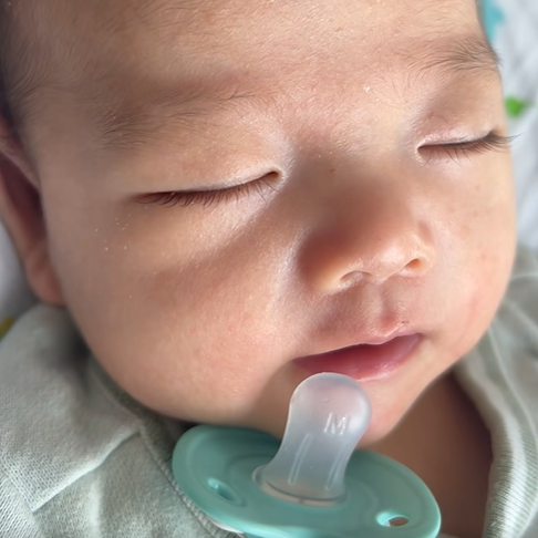おしゃぶりをくわえたまま…5カ月赤ちゃんの寝落ち寸前に癒やされる大人続出！
