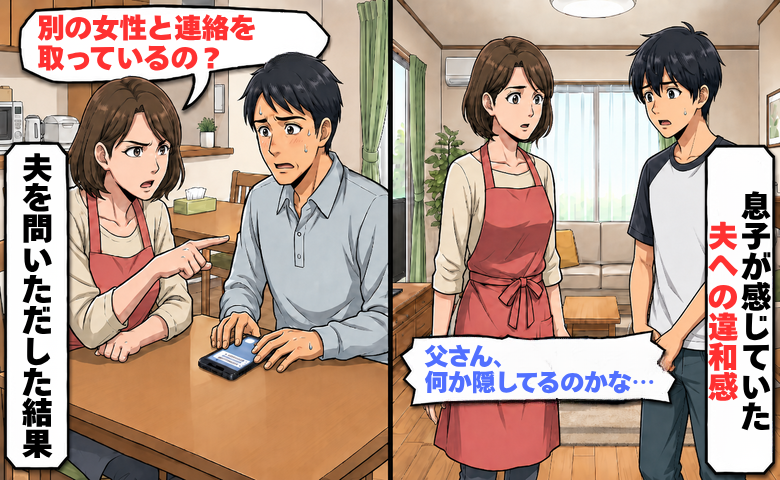 「父さん、何か隠してるのかな」夫のスマホを見た息子。帰宅後、私が問いただした結果