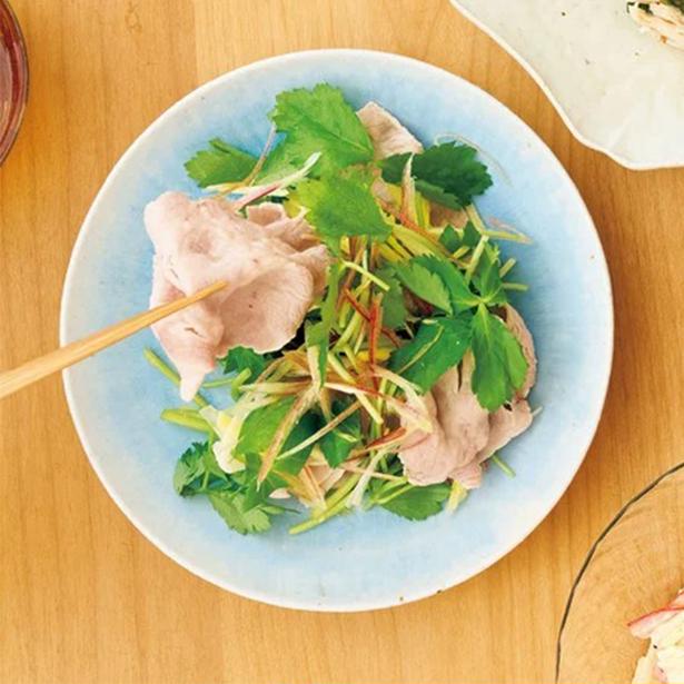 たんぱく質と彩りを食卓に追加！そうめんに合う「香り豚しゃぶ」