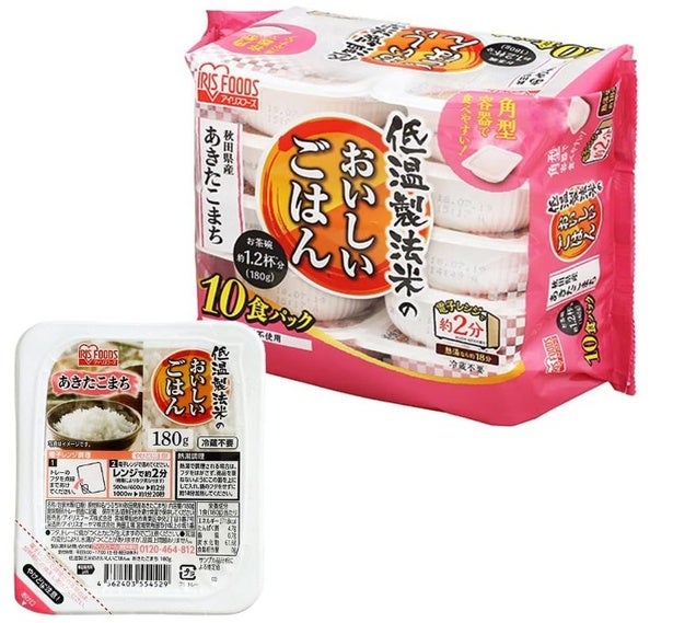 低温製法で炊きたての美味しさをキープ！国産米100％使用で安心して食べられる、忙しい朝や非常時のストックにも便利な【アイリスオーヤマ】180g×10個パックご飯がAmazonで販売中！