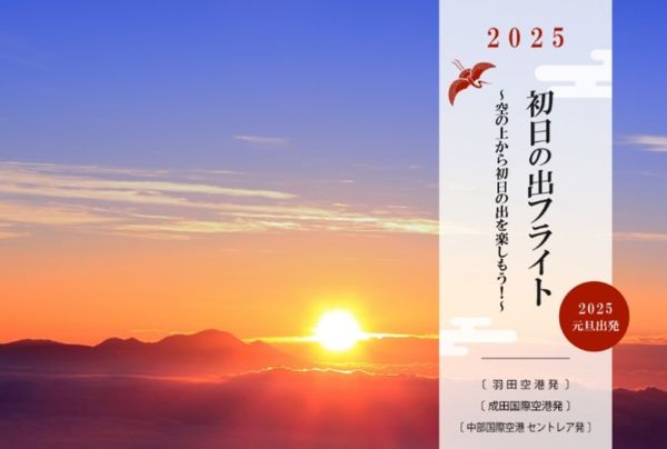 機上から見る初日の出機内食でおせちも堪能