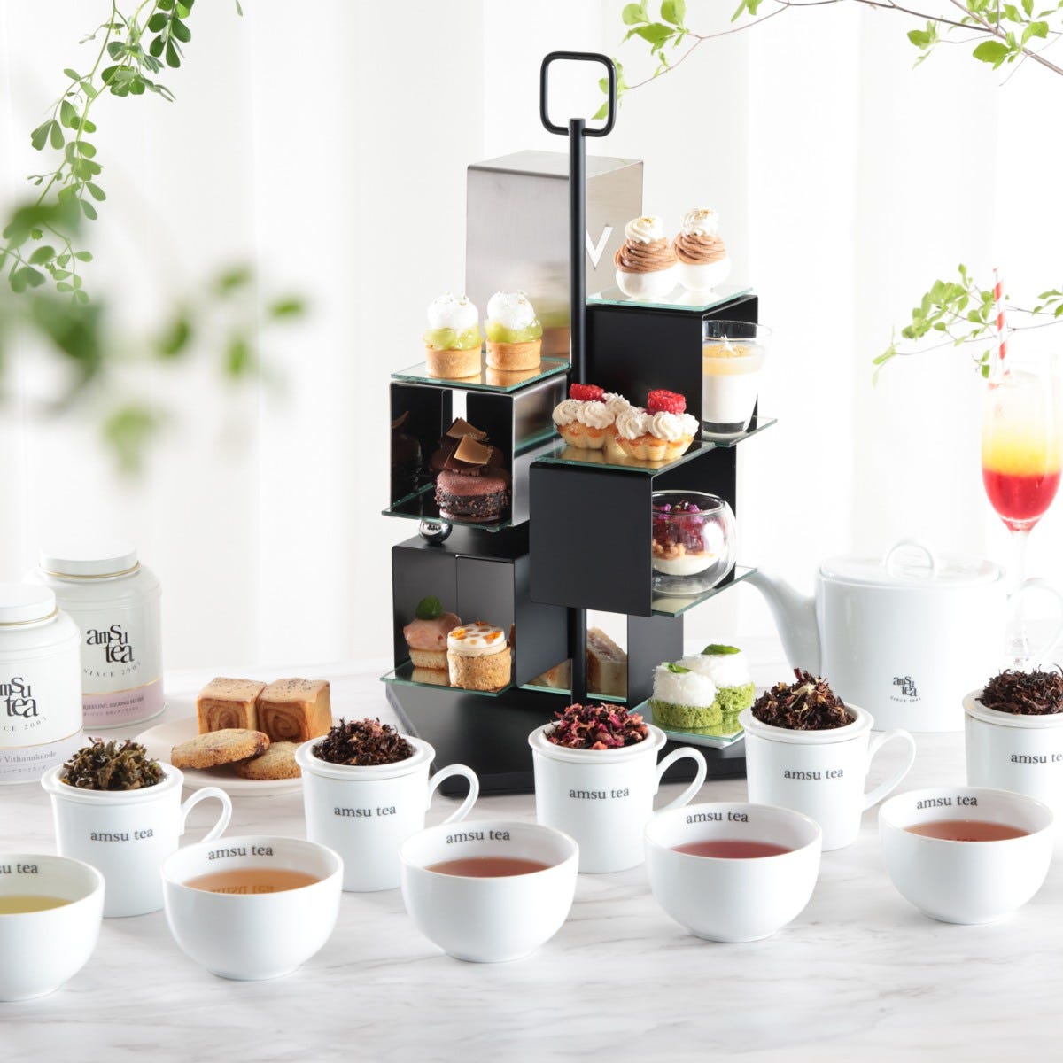 W大阪×「amsu tea」のコラボアフタヌーンティー。旬の素材と茶葉のマリアージュを楽しむスイーツ＆セイボリー