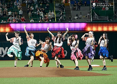 CANDY TUNE、7人揃っての始球式で球場魅了 福岡出身の村川緋杏「夢の始球式、本当にうれしかった」